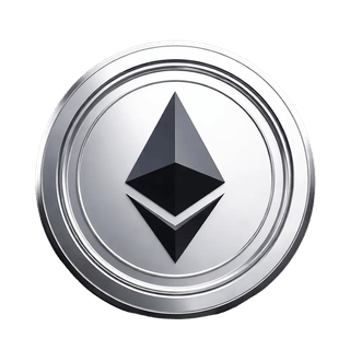 Ícono flotante que representa la moneda de Ethereum (ETH)